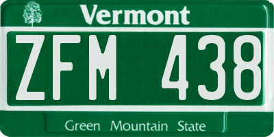 VT license plate ZFM438
