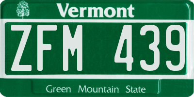 VT license plate ZFM439