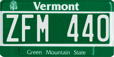 VT license plate ZFM440