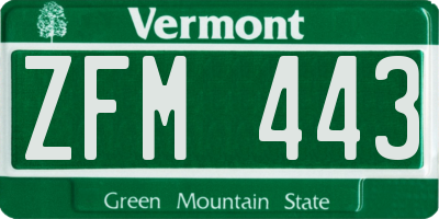 VT license plate ZFM443