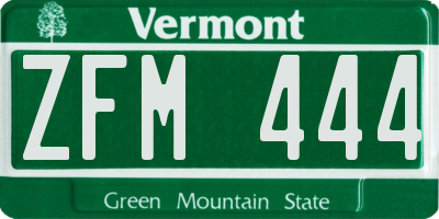 VT license plate ZFM444