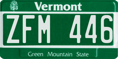 VT license plate ZFM446