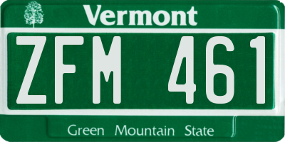 VT license plate ZFM461