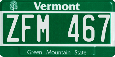 VT license plate ZFM467