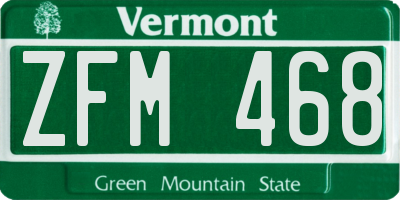 VT license plate ZFM468