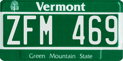 VT license plate ZFM469