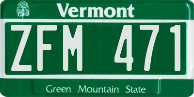 VT license plate ZFM471