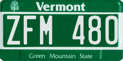 VT license plate ZFM480