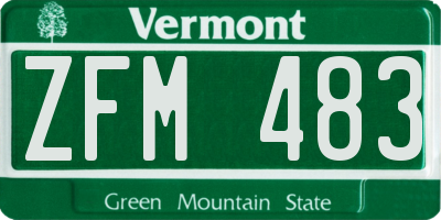 VT license plate ZFM483