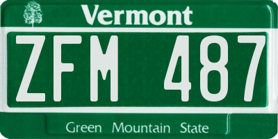 VT license plate ZFM487