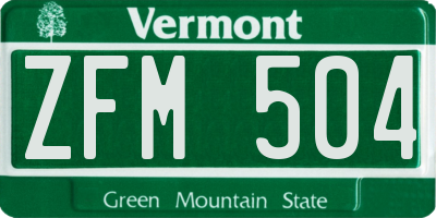 VT license plate ZFM504