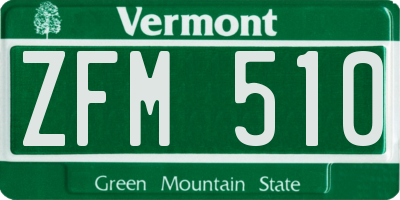 VT license plate ZFM510