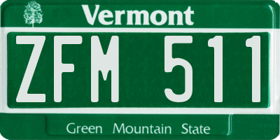 VT license plate ZFM511