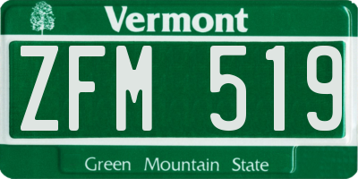 VT license plate ZFM519
