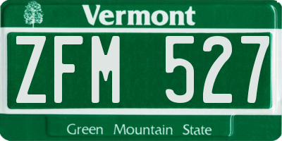 VT license plate ZFM527