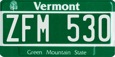 VT license plate ZFM530