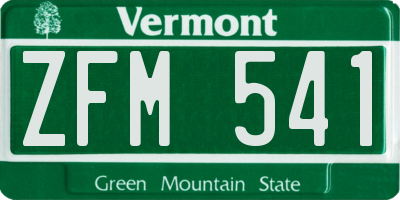 VT license plate ZFM541