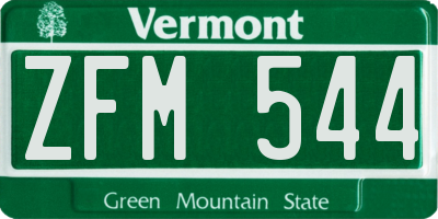 VT license plate ZFM544