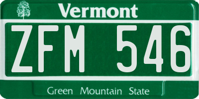 VT license plate ZFM546