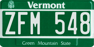 VT license plate ZFM548