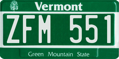 VT license plate ZFM551