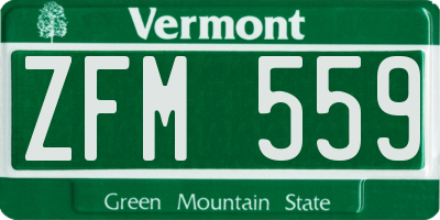 VT license plate ZFM559