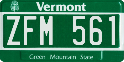 VT license plate ZFM561