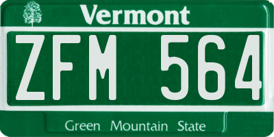 VT license plate ZFM564