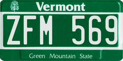 VT license plate ZFM569
