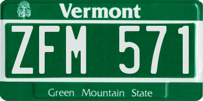 VT license plate ZFM571