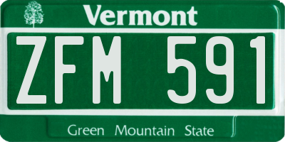 VT license plate ZFM591