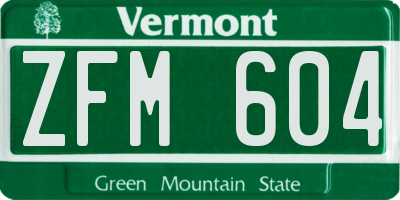 VT license plate ZFM604