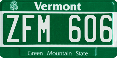 VT license plate ZFM606