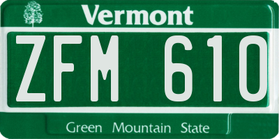 VT license plate ZFM610