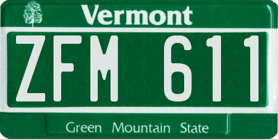 VT license plate ZFM611