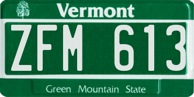VT license plate ZFM613