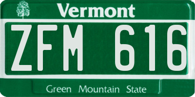 VT license plate ZFM616