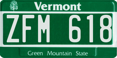 VT license plate ZFM618