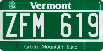 VT license plate ZFM619