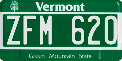 VT license plate ZFM620