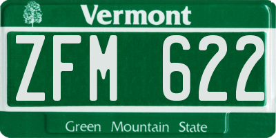 VT license plate ZFM622
