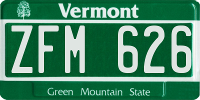 VT license plate ZFM626
