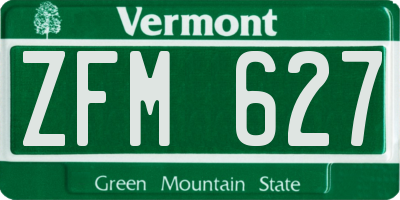 VT license plate ZFM627
