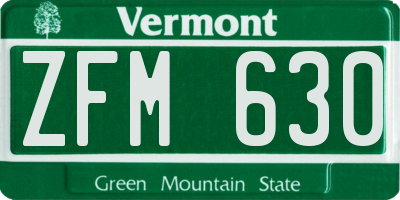 VT license plate ZFM630