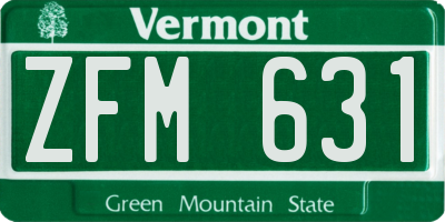 VT license plate ZFM631