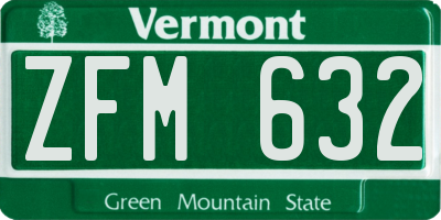 VT license plate ZFM632