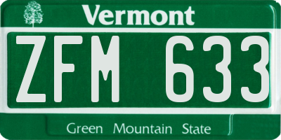 VT license plate ZFM633