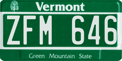 VT license plate ZFM646