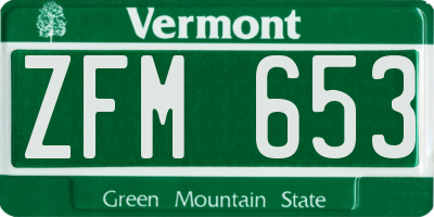 VT license plate ZFM653
