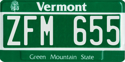 VT license plate ZFM655